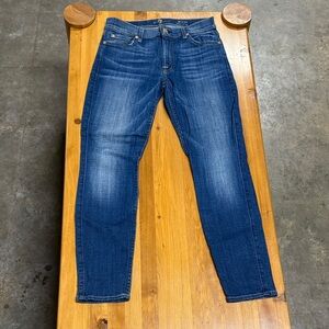 7 For All Mankind Blue Skinny Jeans for Men